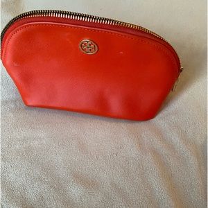 Tory Burch small leather cosmetic bag. New. Never used.